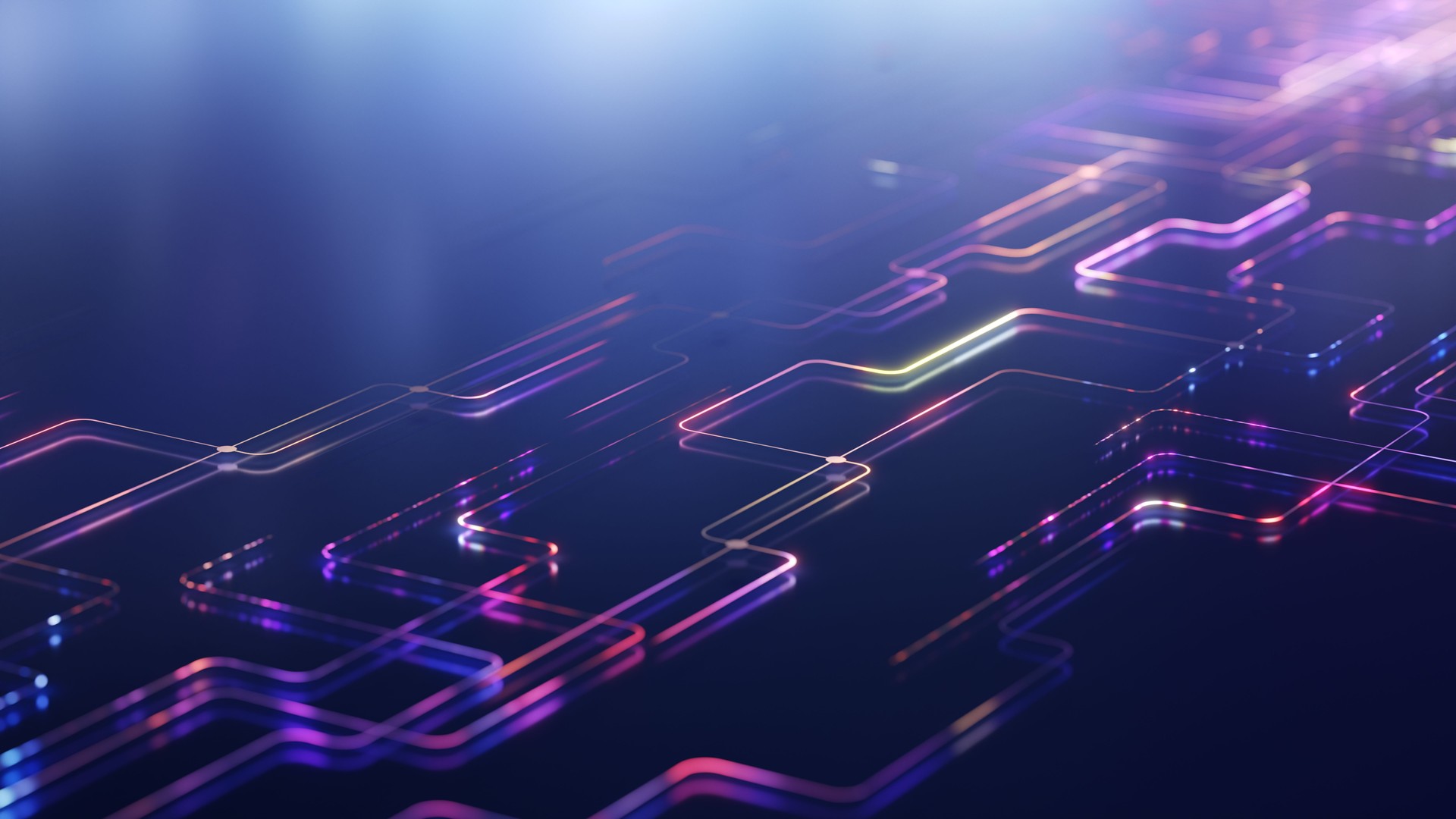 Abstract Glowing Digital Pathways on a Dark Background with Tech Vibes